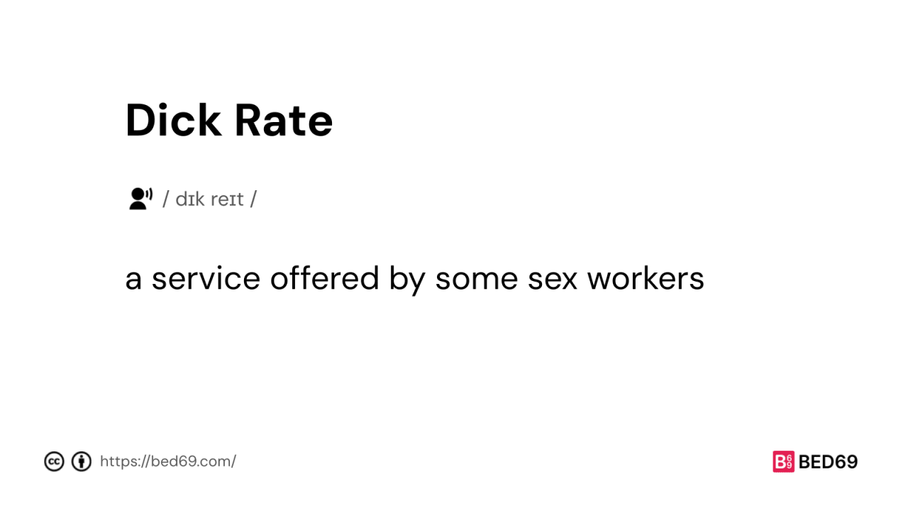 Dick Rate - Word Definition