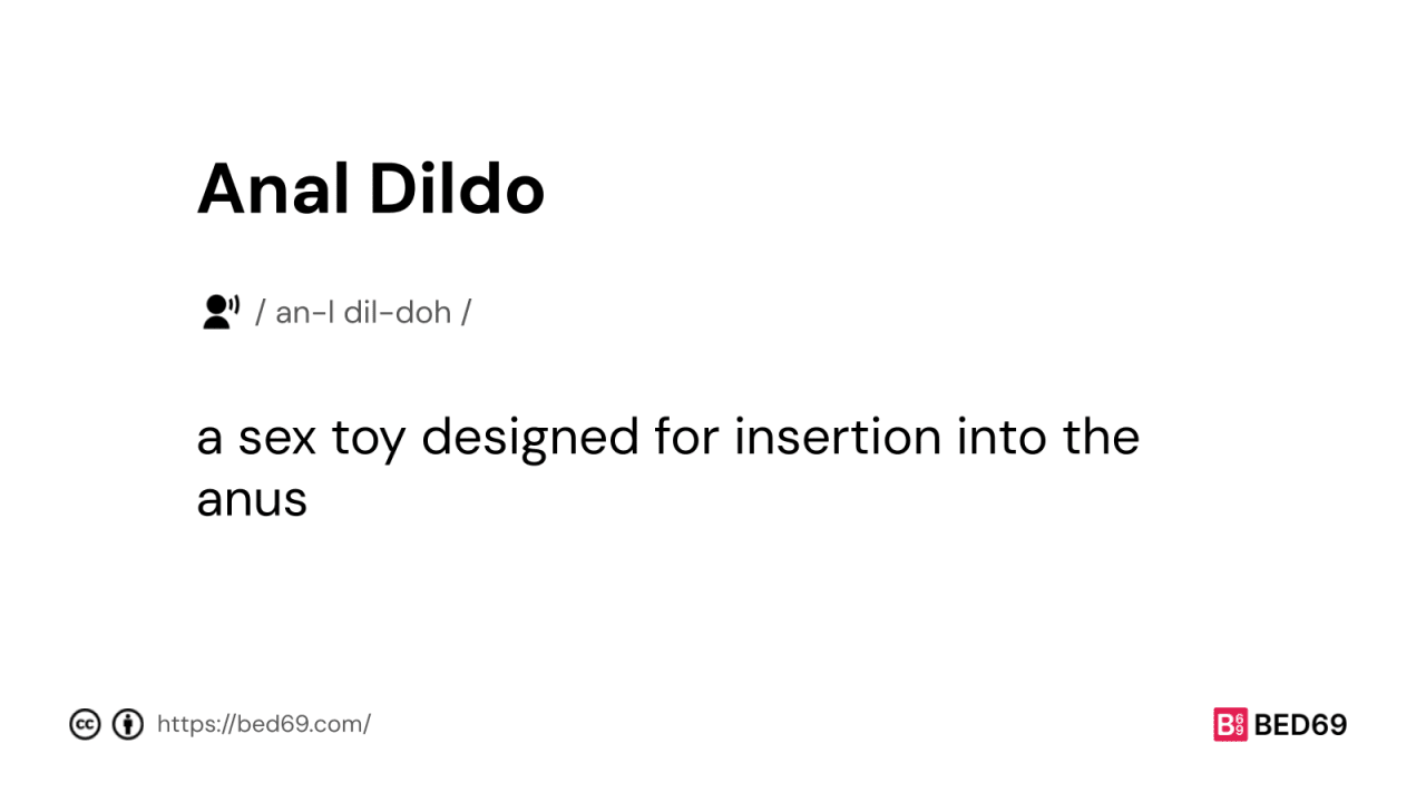 Anal Dildo - Word Definition
