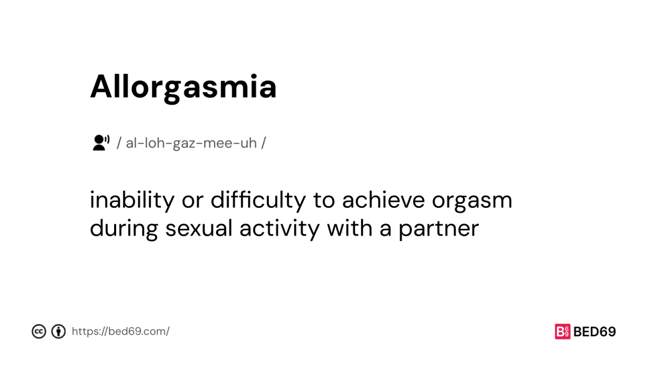 Allorgasmia - Word Definition