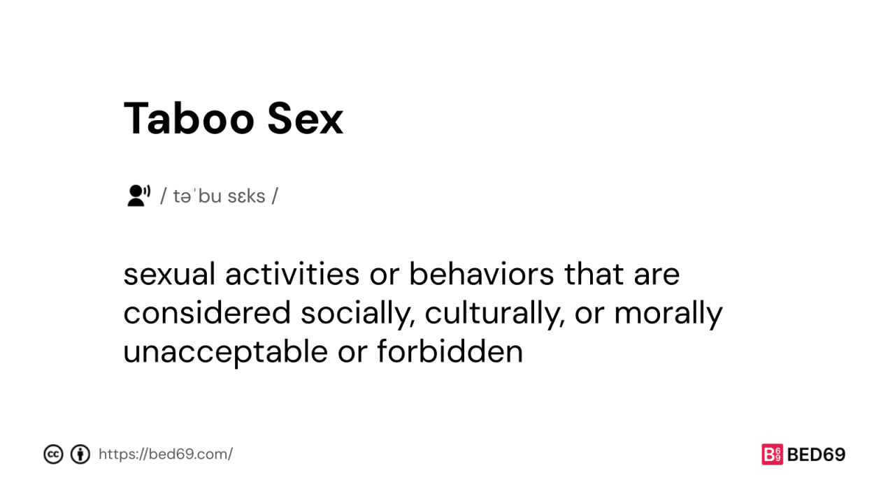 Taboo Sex - Word Definition