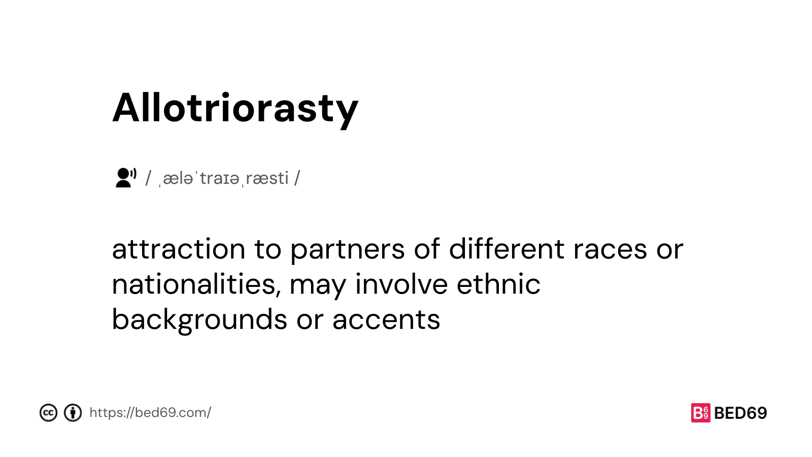 Allotriorasty - Word Definition