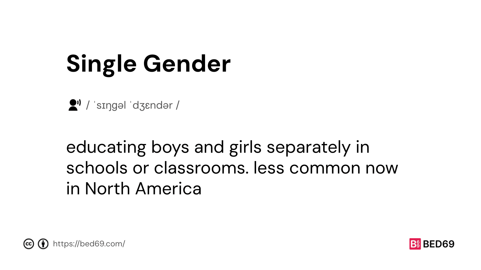 Single Gender - Word Definition