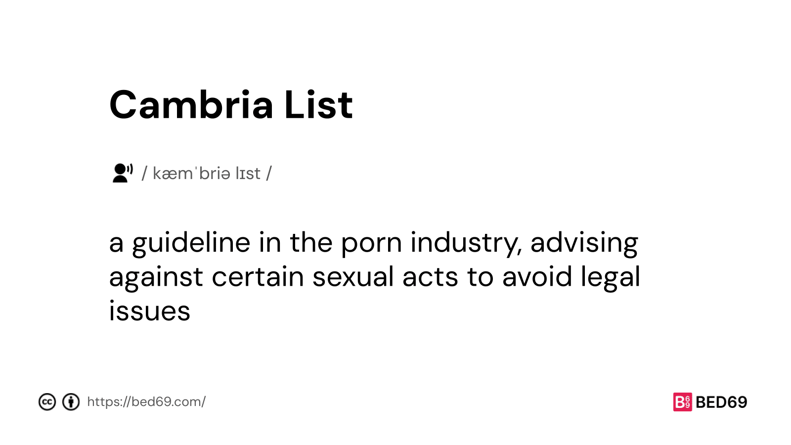 Cambria List - Word Definition