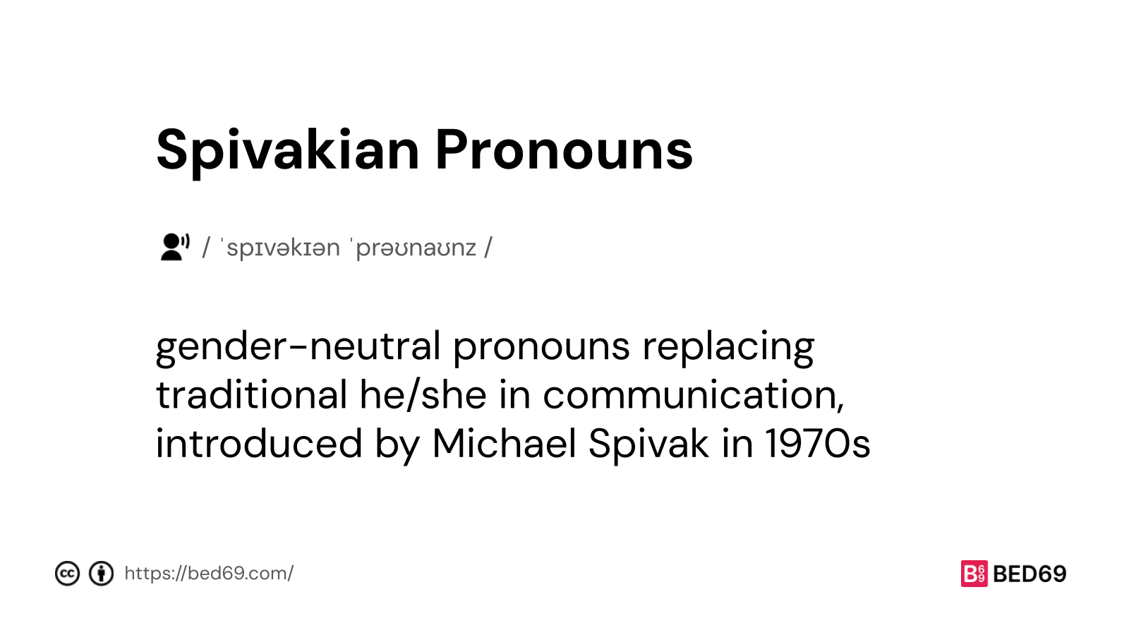 Spivakian Pronouns - Word Definition