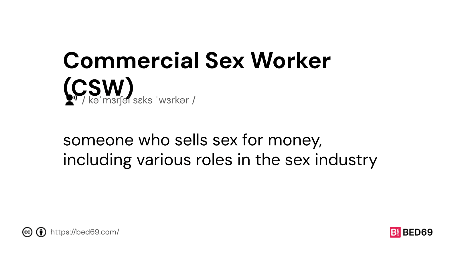 Commercial Sex Worker (CSW) - Word Definition