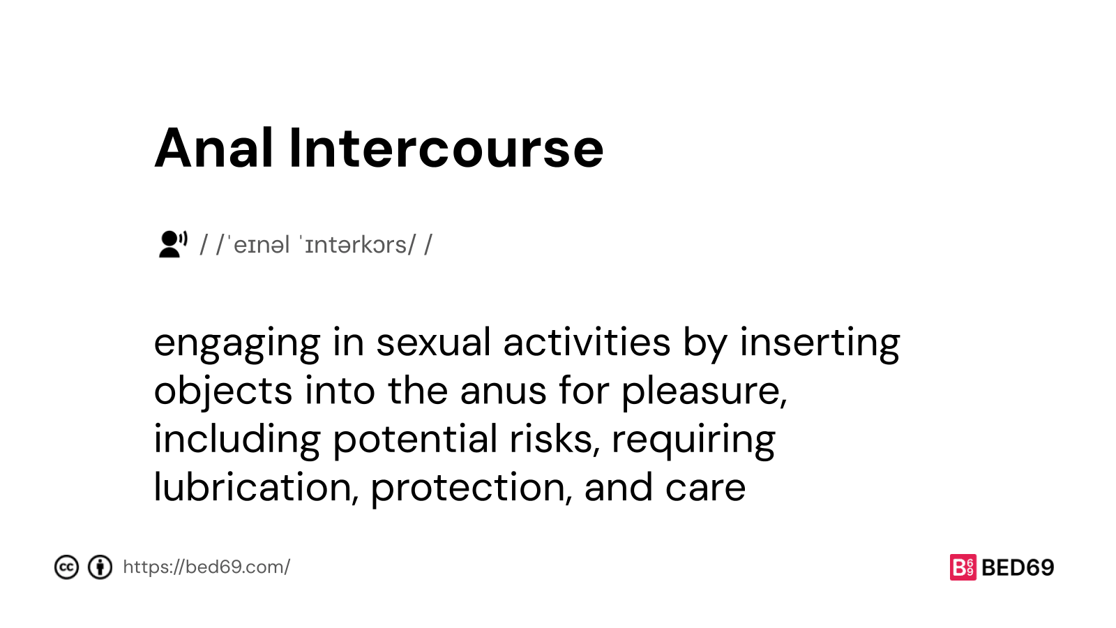 Anal Intercourse - Word Definition