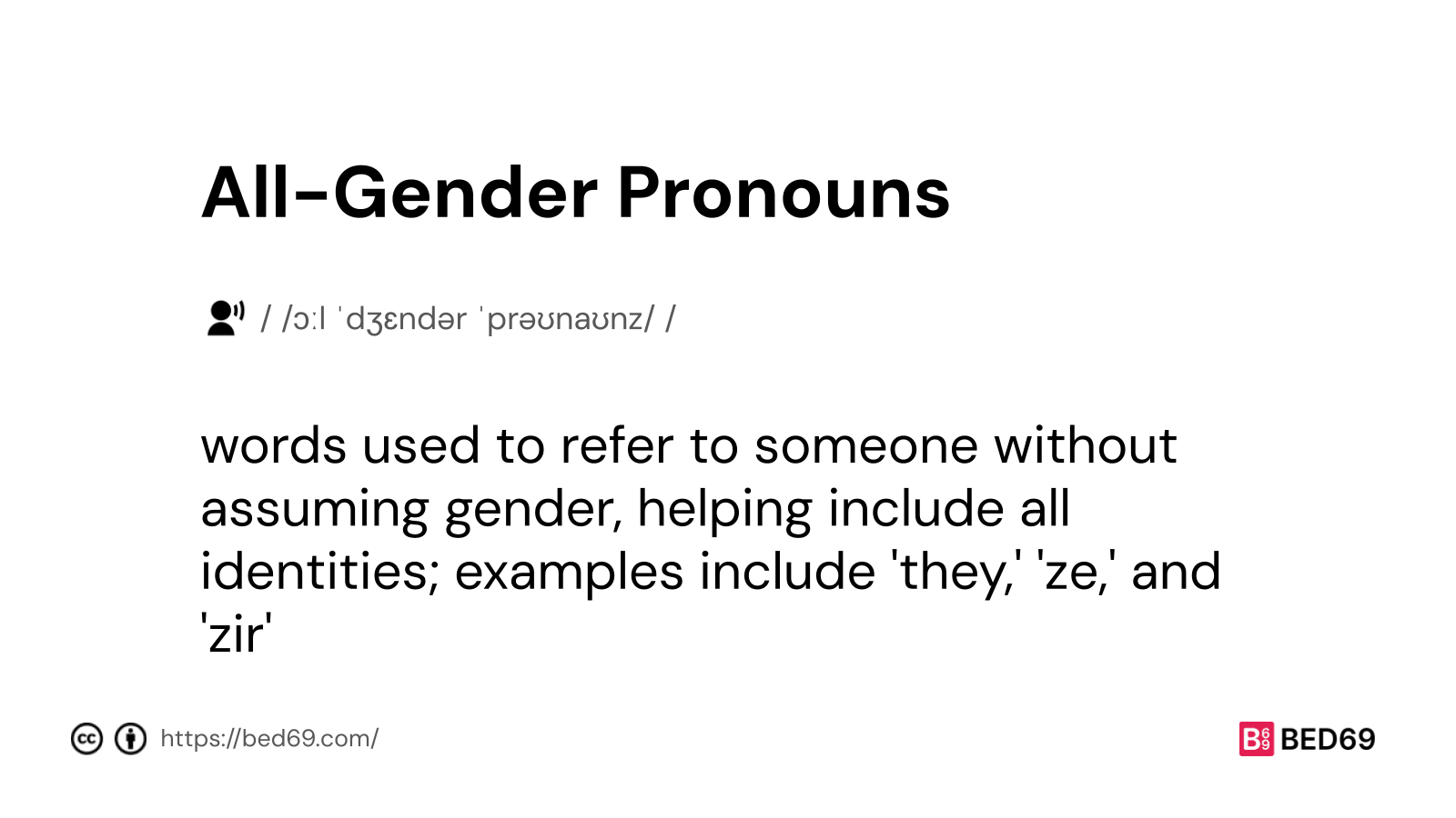 All-Gender Pronouns - Word Definition