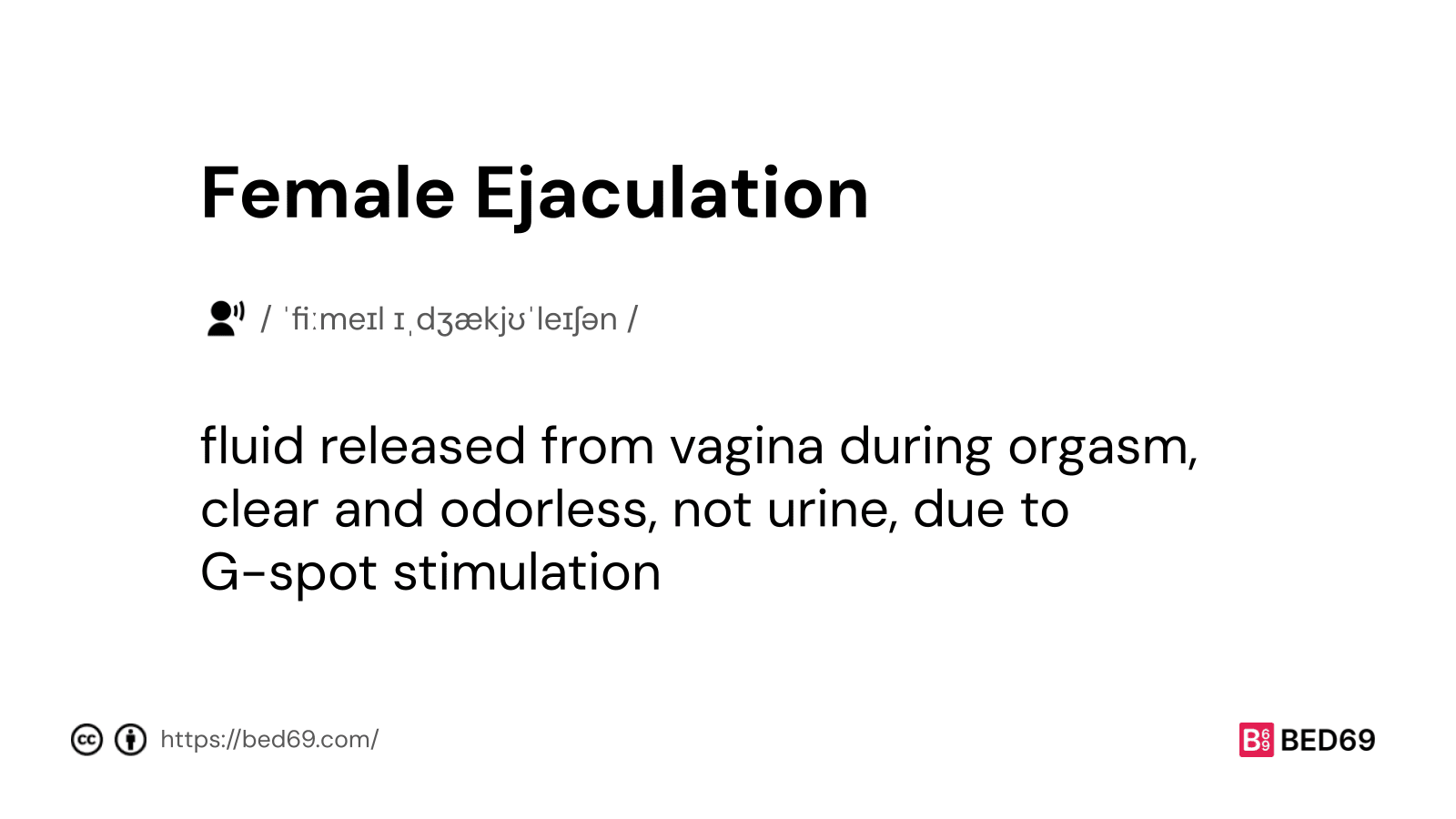 Female Ejaculation - Word Definition