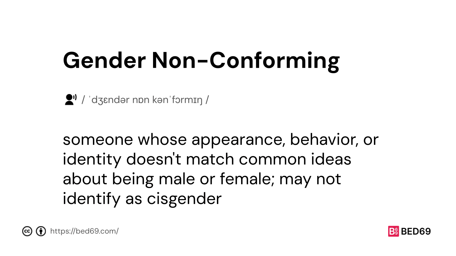 Gender Non-Conforming - Word Definition